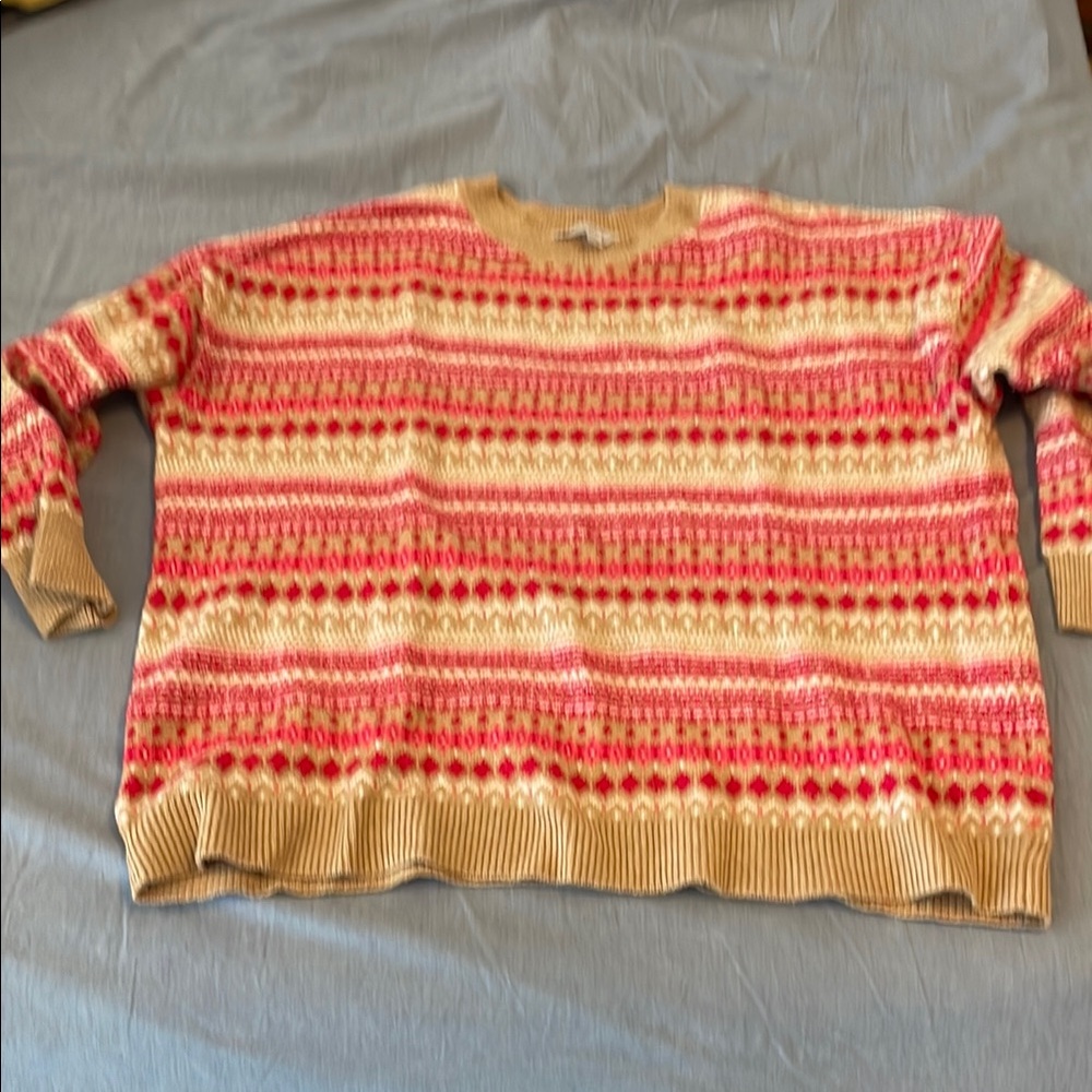 Loft fair isle boxy sweater XXL